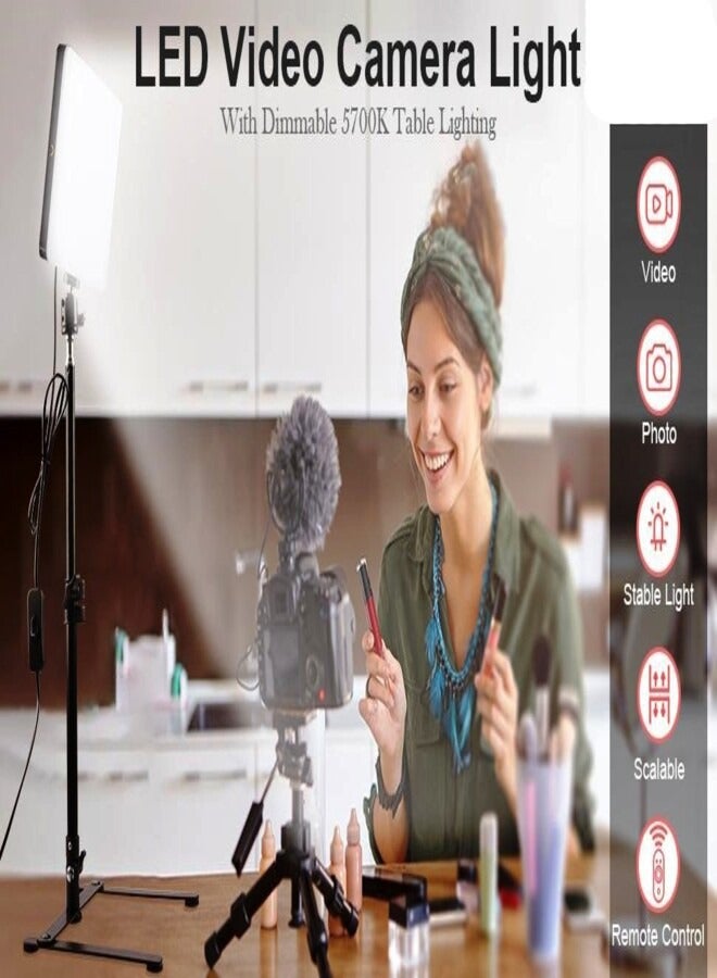 showkah LED Camera Light Portable Photography Light Dimmable Studio Lights for Photo Shooting | Vlog Making | Reels Making | Filming | Online Video Food Recording With Tripod Stand 11 Inch LED Studio Light - Image 2