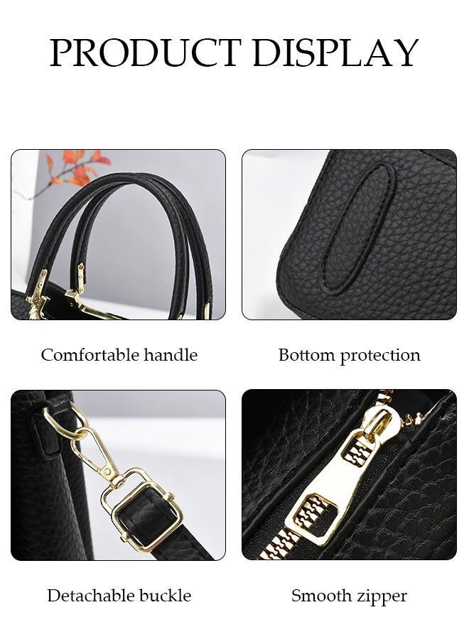 DUNISO Women's Shoulder Bag, Soft Leather Messenger Bag, Simple And Fashionable Handbag With Pendant, Adjustable Shoulder Strap, Suitable For Commuting, Travel, Shopping, Storage And Organization - Image 3