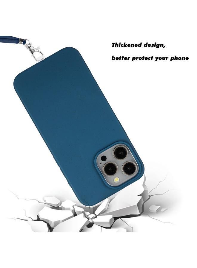 زبون جراب لهاتف iPhone 13 Pro Max مصنوع من مادة القش المغناطيسية MagSafe من القمح + جراب هاتف TPU مع حبل - Image 3