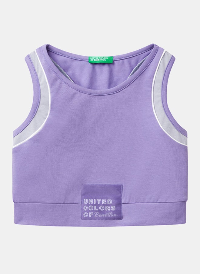 بينيتون بلوزة رياضية للبنات مع أنابيب - Image 1