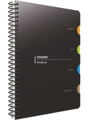 Gıpta Quadro Sp. Plastic Cover 4 Separators 17X24 cm 150 Yp. Checkered Notebook 