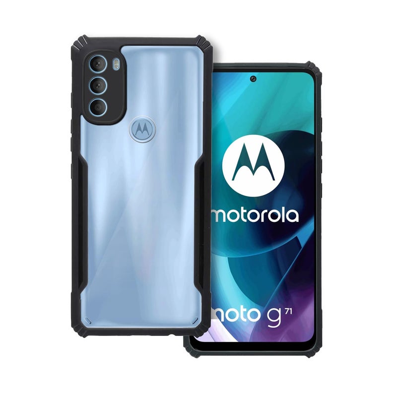 Plus 360 Degree Protection Black Border Back Cover for Motorola Moto G71 5G - Black - Image 5