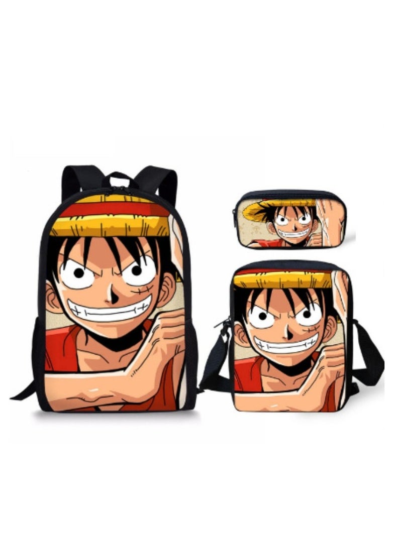Generic - Cartoon anime backpack for primary and secondary school students, large capacity casual lightweight backpack, cartoon shoulder bag, pencil case, pencil case, and pencil case - Image 1