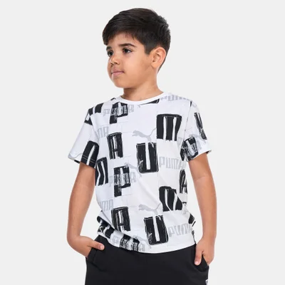 PUMA Kids' Essentials+ Logo Lab Allover Print T-Shirt
