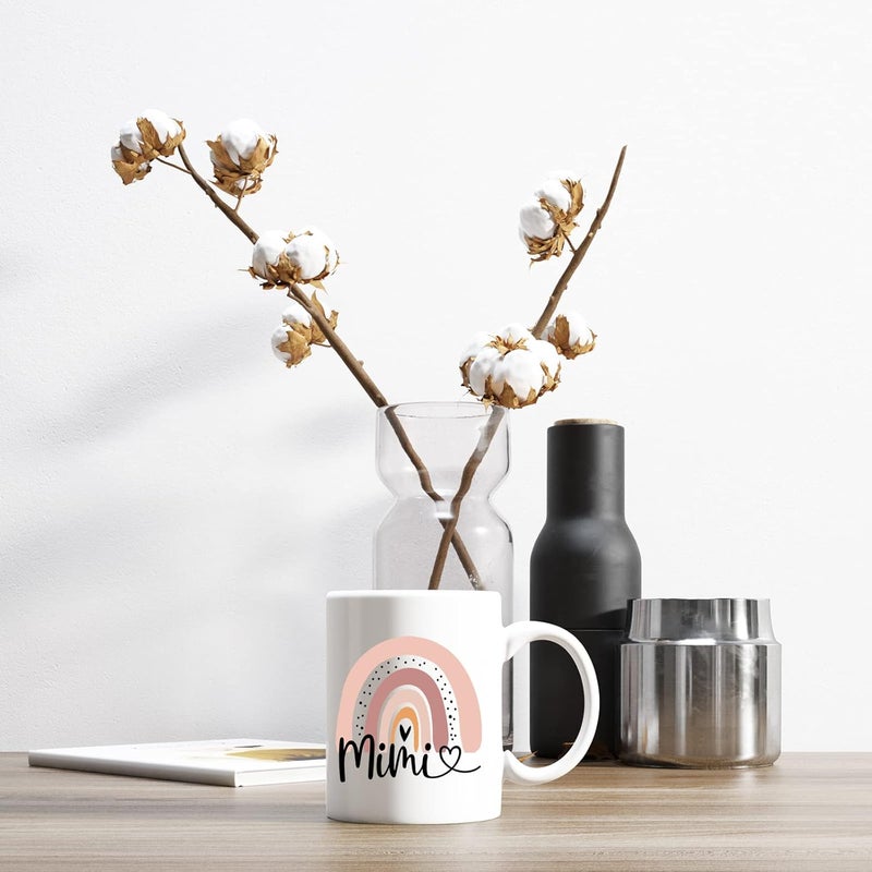 Wisedeal Funny Mimi Coffee Mug Novelty Christmas Birthday Gifts Mug for Women Nana Grandma Grandmother from Granddaughter or Grandson Rainbow Teacup Gifts Ceramic White 11 Oz - Image 4