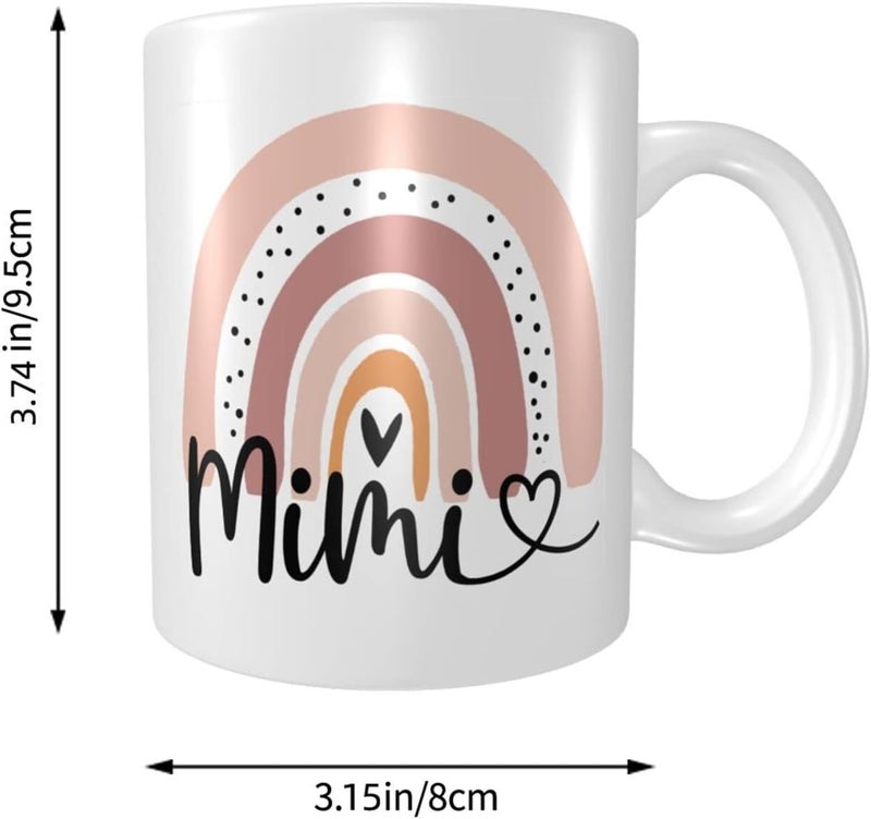 Wisedeal Funny Mimi Coffee Mug Novelty Christmas Birthday Gifts Mug for Women Nana Grandma Grandmother from Granddaughter or Grandson Rainbow Teacup Gifts Ceramic White 11 Oz - Image 2