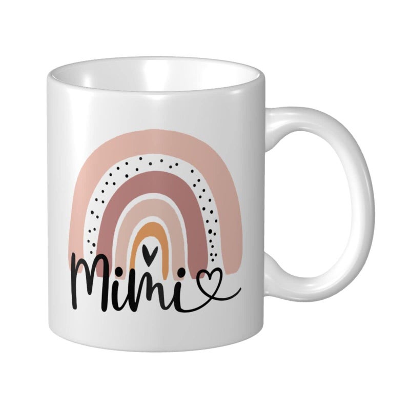Wisedeal Funny Mimi Coffee Mug Novelty Christmas Birthday Gifts Mug for Women Nana Grandma Grandmother from Granddaughter or Grandson Rainbow Teacup Gifts Ceramic White 11 Oz - Image 1