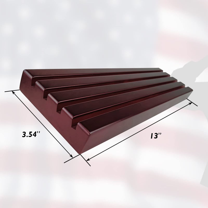 ASmileIndeep Military Challenge Coins Display Holder Solid Wood,Challenge Coin Stand Holds 30 Coins , 4 Row Military Coin Holder Rack for Desk,Challenge Coin Display Case for Collectors, Red - Image 4