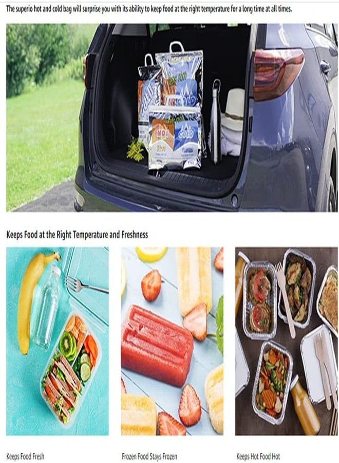 SWOPPLY Hot and Cold Large for Food Storage, Reusable Thermal Bag 3 Layer Protection Aluminium Foil and Frozen Food for Travel, Disposable Cooler, Reinforced Thermal Lunch Bag - Image 5