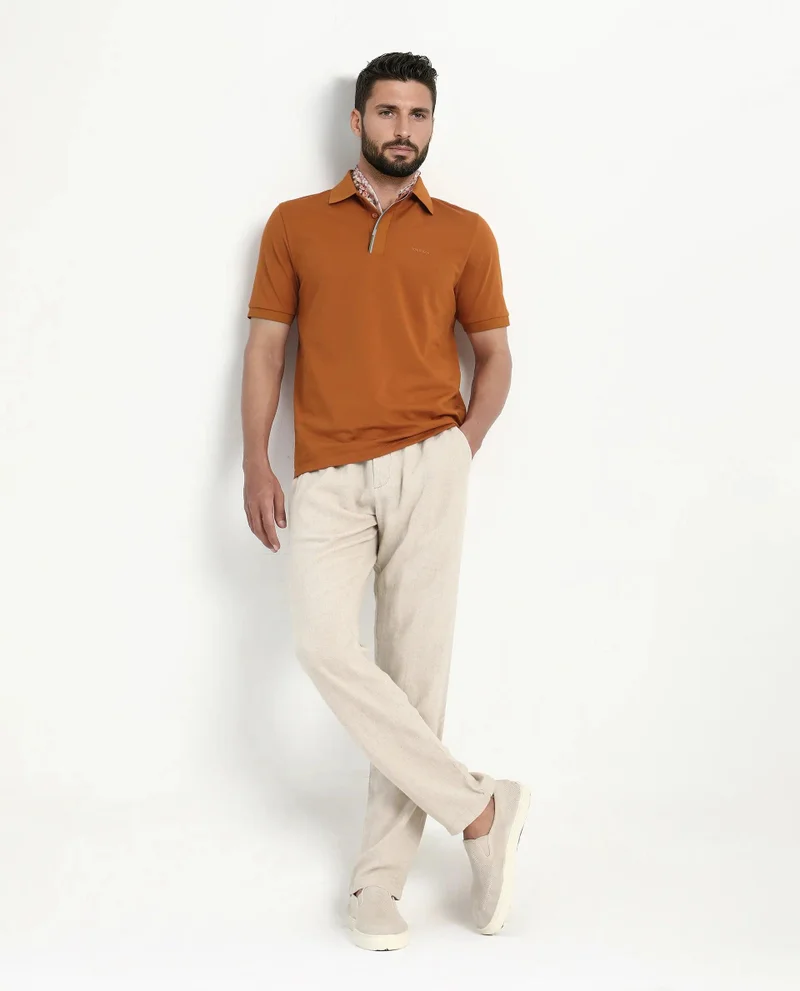 Rare Rabbit Men's Rib Placket With Tipping Polo