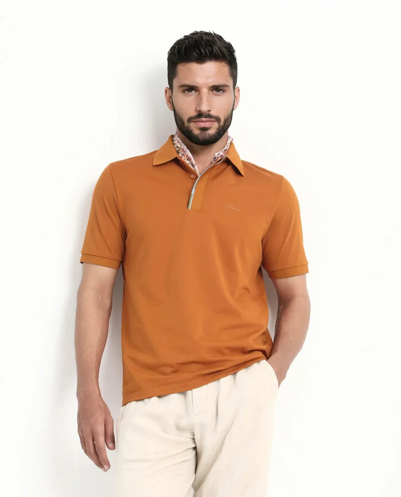 Rare Rabbit Men's Rib Placket With Tipping Polo