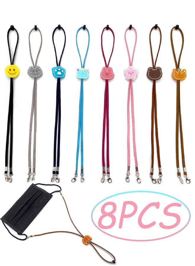 8 قطع من أحزمة النظارات الكرتونية للأطفال، أحزمة نظارات متعددة الوظائف، حامل نظارات، قلادة، حامل نظارات شمسية للأولاد والبنات، للعب في الهواء الطلق، للاستخدام اليومي في المدرسة، للترفيه المنزلي، متعددة الألوان - Image 1