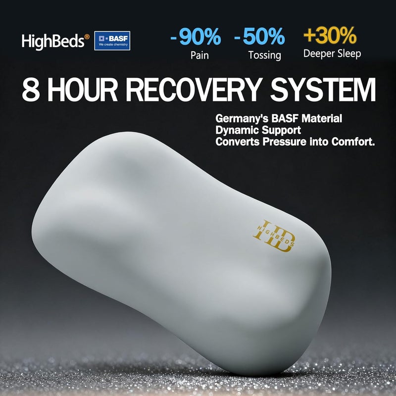 HighBeds Cervical Neck Pillow for Neck Pain Relief- Memory Foam Pillow for Side and Back Sleepers, BASF Support with Ergonomic Pillow - Image 3