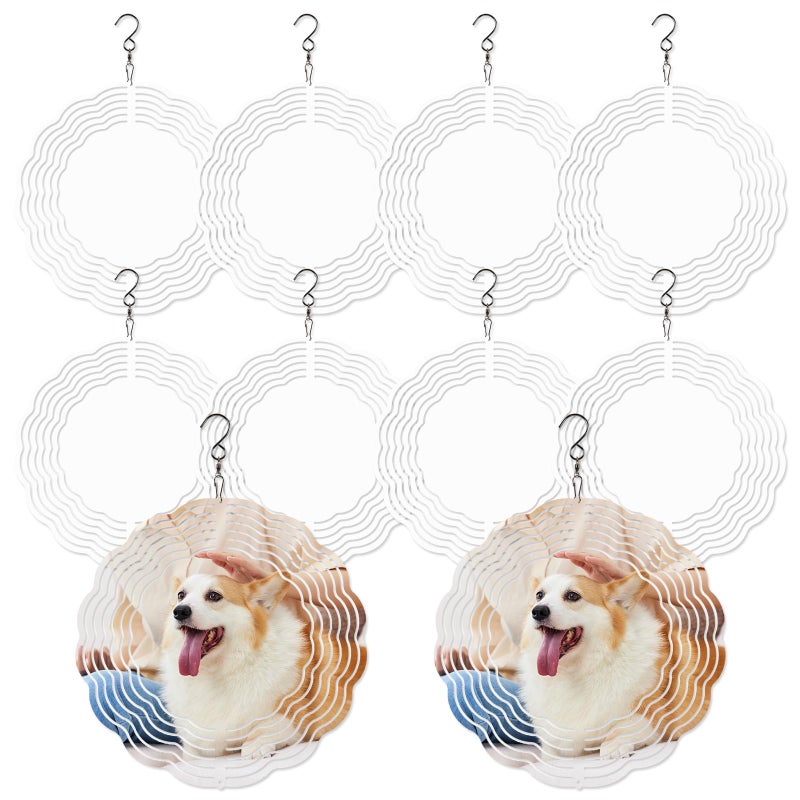 AiDiYGECO 10 inch Sublimation Wind Spinner Blanks Round Bulk Sublimation Blanks Products Stainless Steel Metal Outdoor Garden Decoration for Heat Press Transfer Sublimation Blank Gift 10 Pack 10 pcs 10 inch