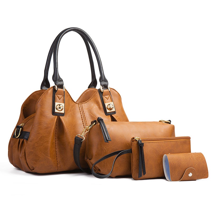 2026 New Retro Multi-Size Bag Set - European Style Handbag, Shoulder Bag & Crossbody Bag - Wholesale Factory Direct