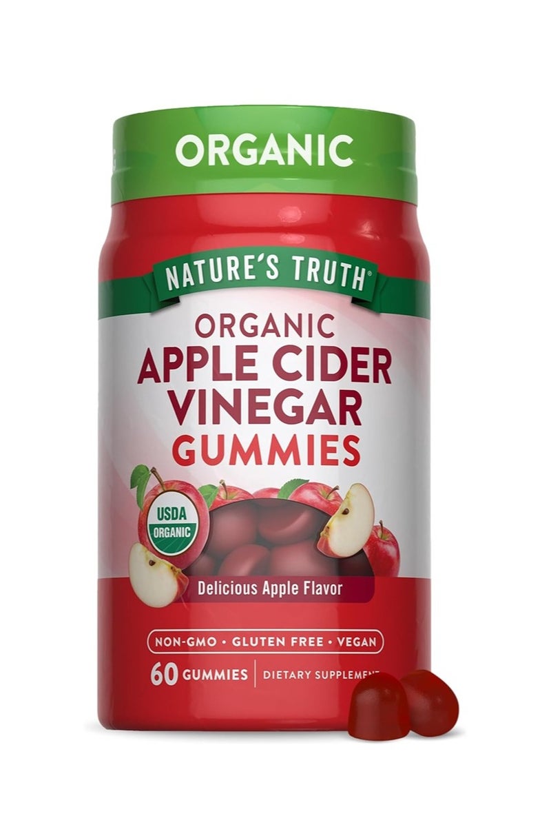 نايتشورز تروث حلوى خل التفاح العضوي، 60 قطعة نباتية - Image 1