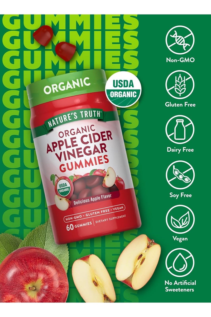 نايتشورز تروث حلوى خل التفاح العضوي، 60 قطعة نباتية - Image 3