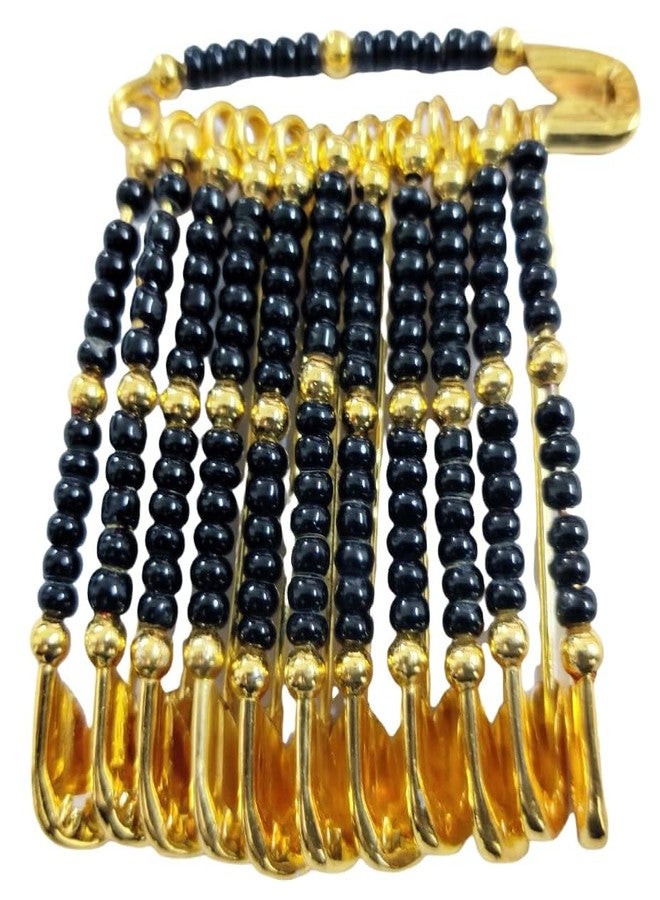 Talora Black Pearl Women Safety Pins Saree pins Hijab Pin Brooch Latest Stylish Ladies Sadi Pins Decorative Set of 12 - Image 1