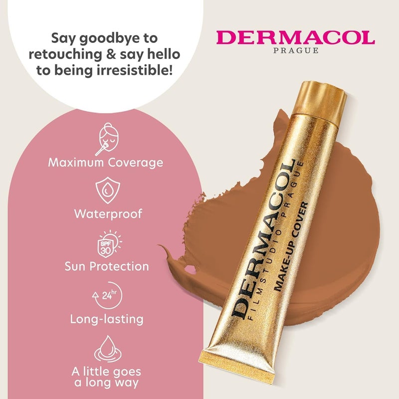 Dermacol - Full Coverage Matte Foundation with SPF 30, Waterproof Foundation for Oily Skin, Acne, & Under Eye Bags, Long-Lasting Makeup, 30g - Shade 229 - Image 3