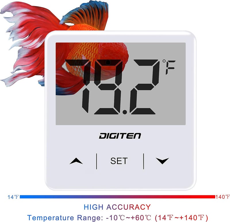 SENSTREE Digital Aquarium Thermometer, Fish Tank Thermometer with Large LCD Display, Stick-on Tank Temp Sensor Ensures Accurate Reading, No Wires C/F Switch - Image 5