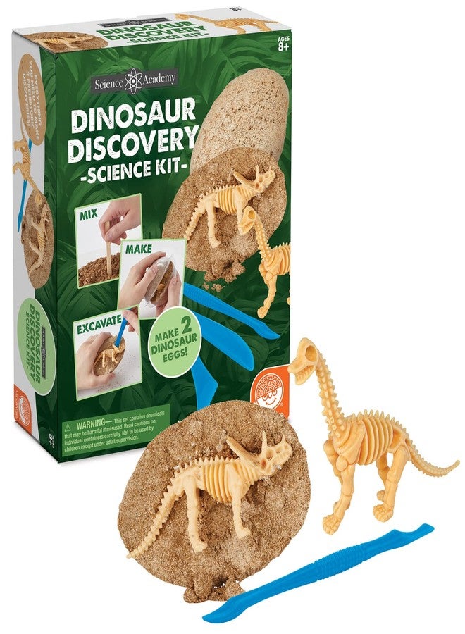MindWare Dino Egg Dig Kit - Make 2 Giant Dino Eggs, Then Excavate The Dinosaur - Includes Science Experiment - Image 1