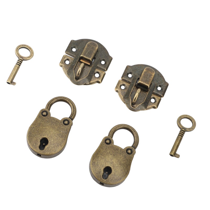 Zinc Alloy Hasp Latch with Screws Vintage Bear Padlock Decorative Lock Set for Wood Case Jewelry Box Crafts Bronze - Image 5