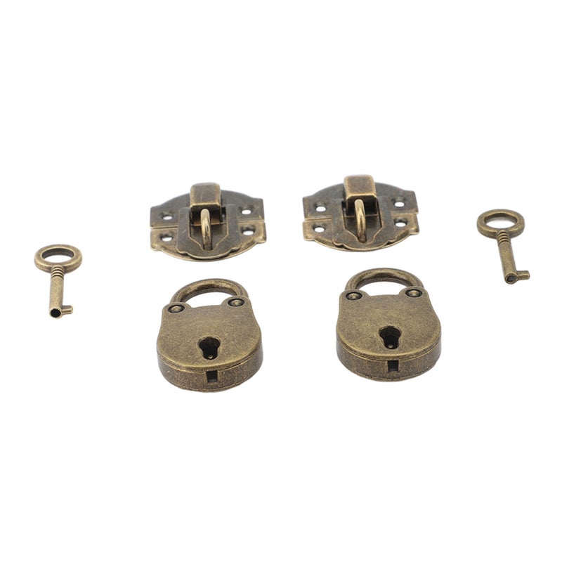 Zinc Alloy Hasp Latch with Screws Vintage Bear Padlock Decorative Lock Set for Wood Case Jewelry Box Crafts Bronze - Image 3