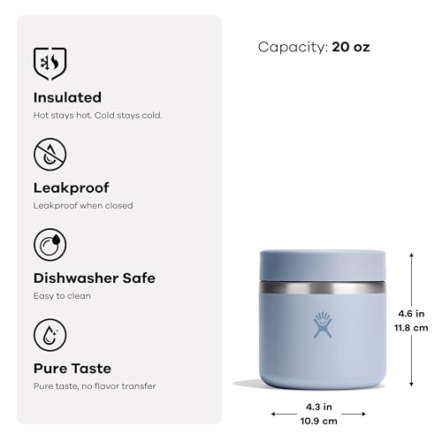 Hydro Flask Food Jar – Insulated Stainless Steel, Snack Travel Container for Hot Food, Lunch, & Soup 20 Oz Surf Blue - Image 5