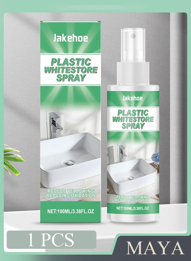 Jakehoe JAKEHAO Plastic Anti-Yellowing Restore Spray, 100ml Whitening Cleaning Solution for Furniture, Appliances & Toys – Removes Oxidation & Stains, Restores Original Color - Image 1