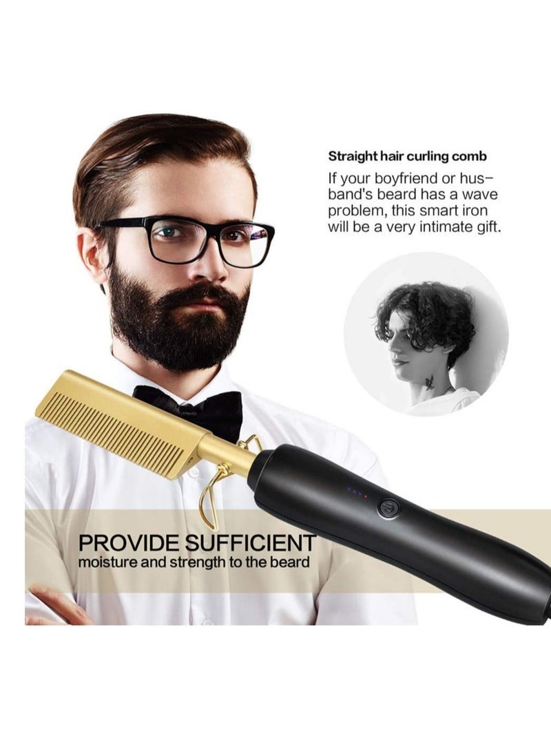 2 in 1 Hot Comb Straightener Electric Hair Straightener Hair Curler Wet Dry Use Hair Flat Irons Hot Heating Comb For Hair - Image 2