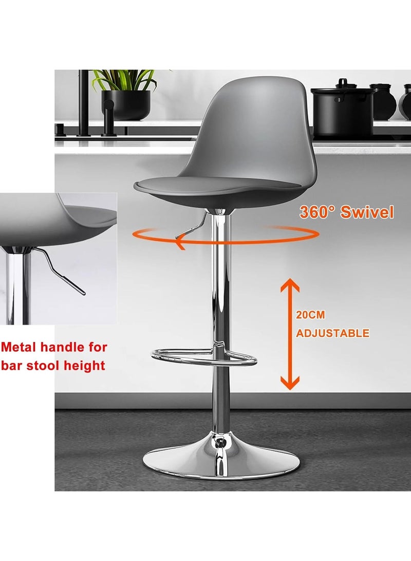 DubaiGallery Modern Kitchen Barstool Bar Chairs Round Velvet Seat with Backrest and Metal Legs, Breakfast Dining Stool for Kitchen Counter Comfy Bar Stool 1 Piece - Image 3