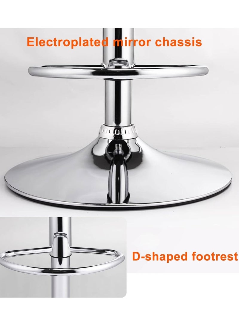 DubaiGallery Modern Kitchen Barstool Bar Chairs Round Velvet Seat with Backrest and Metal Legs, Breakfast Dining Stool for Kitchen Counter Comfy Bar Stool 1 Piece - Image 4