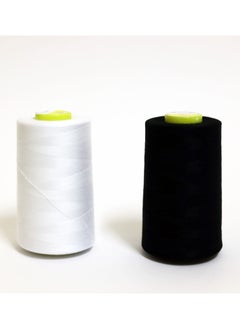 ST Collections 5000 Yards 100% Spun Polyester Sewing Thread – Black & White – High-Quality, ISO 9001 Certified