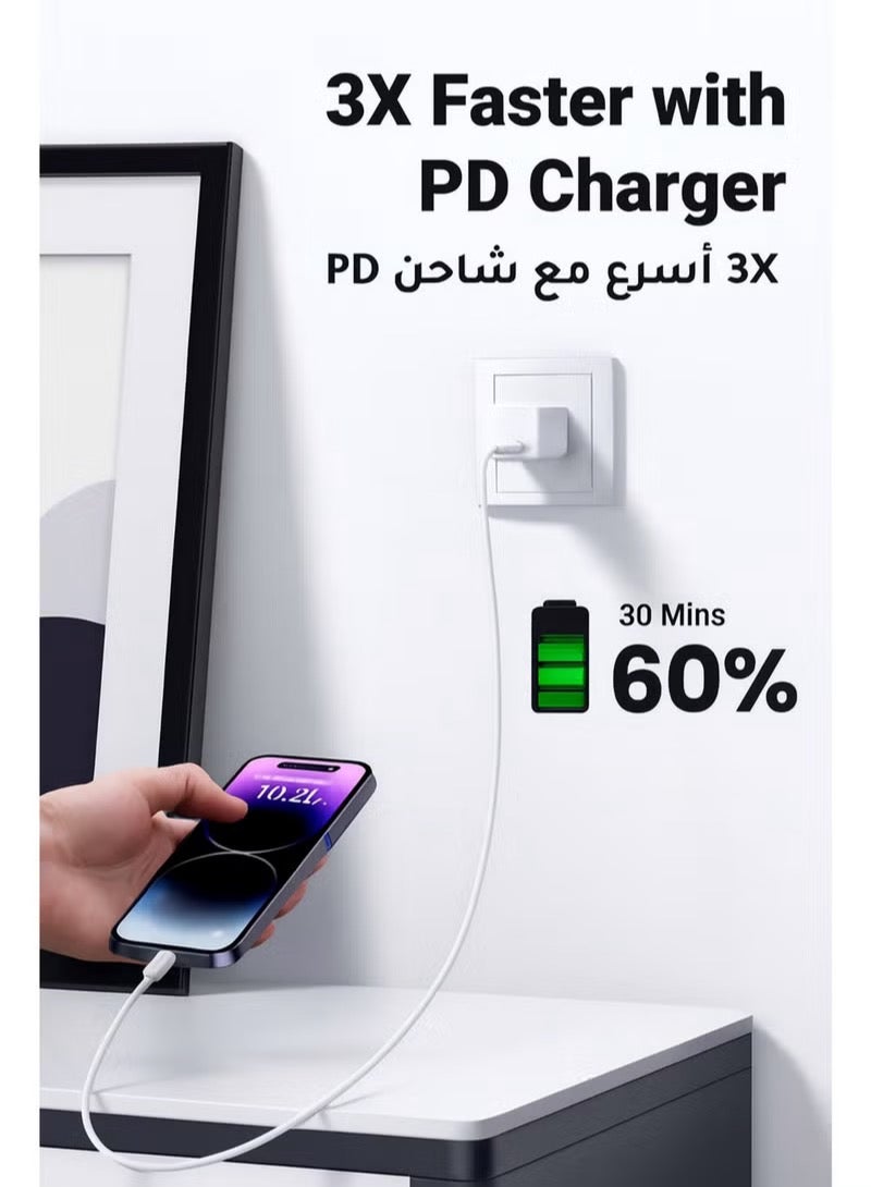 ZAVVY 2M USB C to Lightning Cable, PD 20W Fast iPhone Charger Cable with Smart Chip, Flexible TPE Data Sync Cord Compatible with iPhone 14/14 Pro Max/13/12/11, iPad - White - Image 2