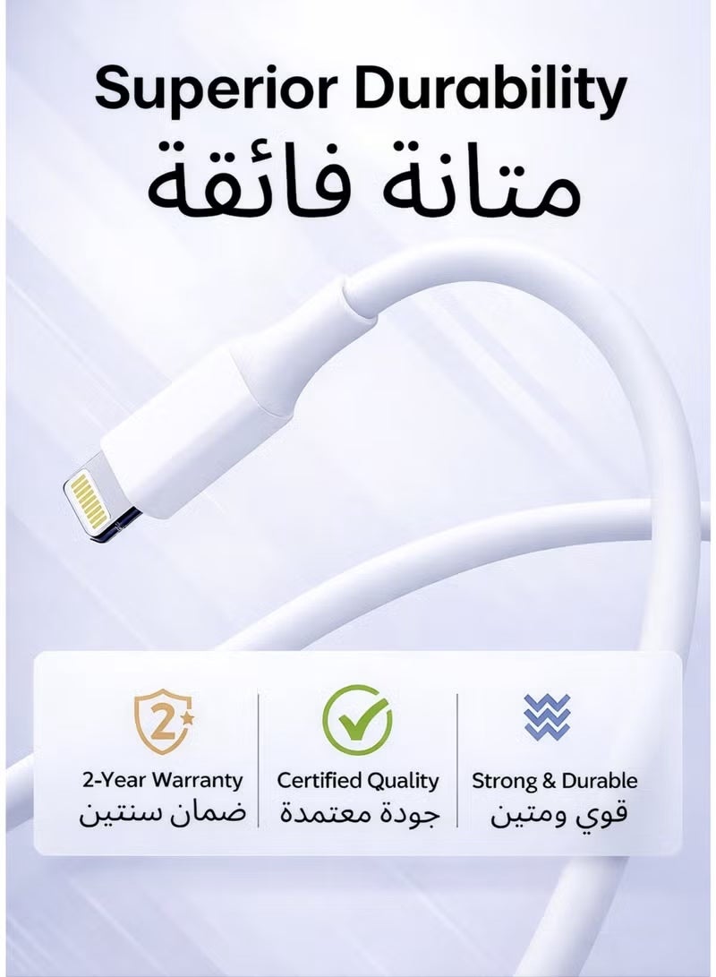 ZAVVY 2M USB C to Lightning Cable, PD 20W Fast iPhone Charger Cable with Smart Chip, Flexible TPE Data Sync Cord Compatible with iPhone 14/14 Pro Max/13/12/11, iPad - White - Image 5