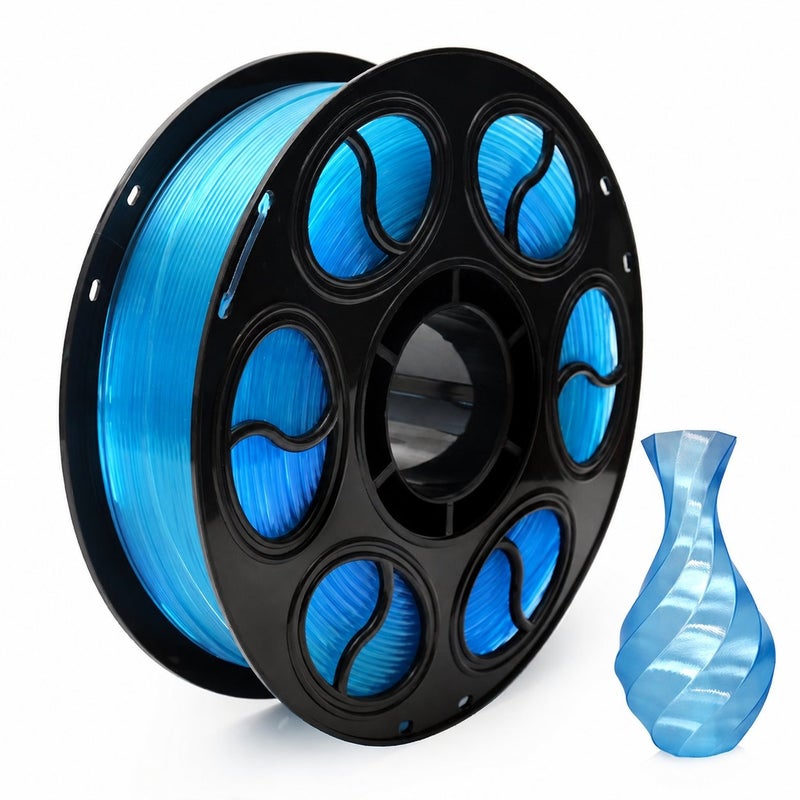 PLA Silk 3D Printer Filament 1KG, Transparent Gradient Crystal Finish, 1.75mm, 330m Spool, Compatible with Bambu Lab and Creality Printers