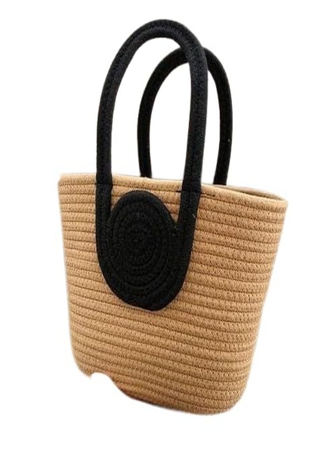 ROSSLYN Summer Women Bucket Bag Casual Woven Beach Handbag for Vacation - Beige - Image 2