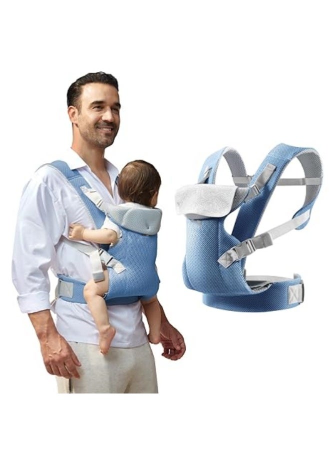 M MIAOYAN Newborn baby carrier with removable straps Ergonomic portable baby front and back backpack carry Adjustable toddler carrier for babies up to 16kg - Image 1