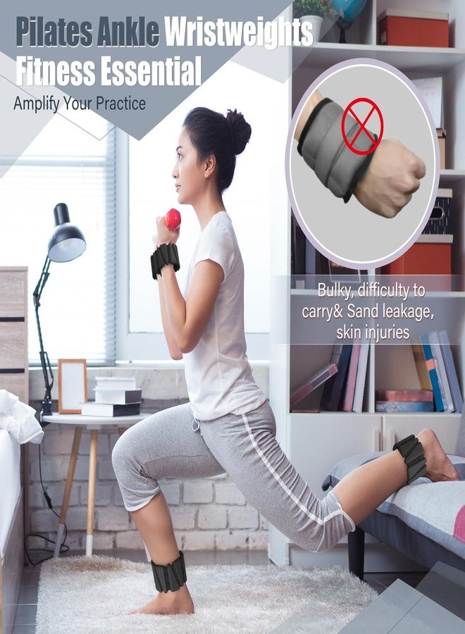 Vinsot Pilates 2Lbs Wrist Ankle Weights for Women, Wearable Arm Leg Set of 4, Adjustable Weighted Wristbands Arm Leg Weights Suitable for Walking Swimming Running Yoga Gym(Black) - Image 4