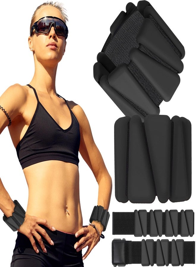 Vinsot Pilates 2Lbs Wrist Ankle Weights for Women, Wearable Arm Leg Set of 4, Adjustable Weighted Wristbands Arm Leg Weights Suitable for Walking Swimming Running Yoga Gym(Black) - Image 1
