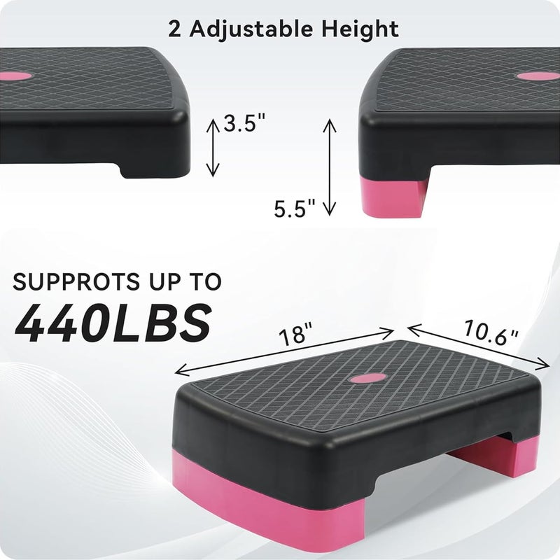 Fitvids منصة تمارين هوائية 18 بوصة مع 2 رافع، ألوان متعددة - Image 2