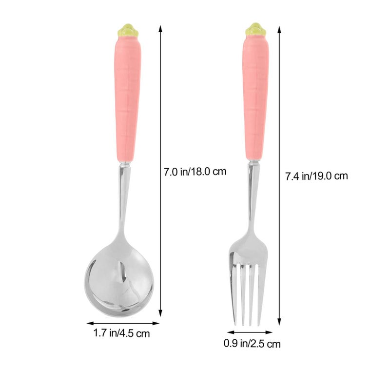 مجموعة شوكة وملعقة للأطفال من Carrot Design لوقت الوجبات - Image 3