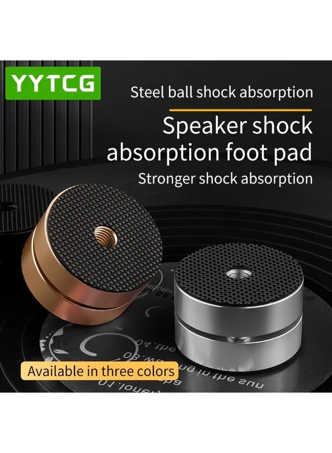 4Pcs Silvery Aluminum Alloy High Fidelity Audio Speakers Amplifiers DAC CD - Image 4