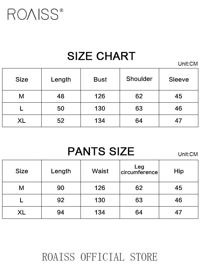 roaiss Women 3 Piece Set Hooded Long Sleeve Sweatshirt with Zip & Anti Exposure Camisole Tank Top & Sweatpants with Waffle Element Classic and Timeless Solid Color Design Loose Fit to Enhance the Figure - Image 3