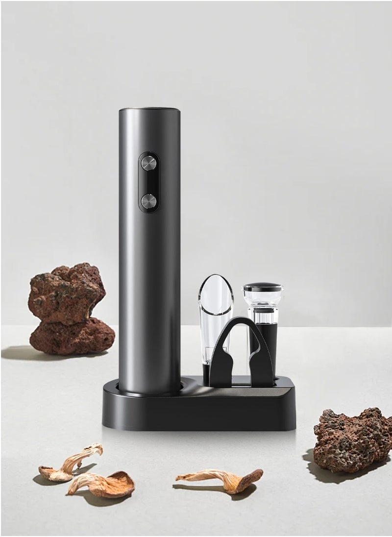 HomarKet 4- in-1 Electric Wine Openers Set Wine Bottle Opener Automatic Wine Opener Gift Box with Foil Cutter and Vacuum Stoppers for Wine Lover Men Father Kitchen Party Home  - Image 3