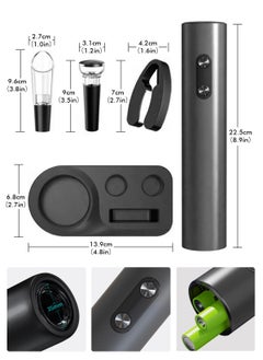HomarKet 4- in-1 Electric Wine Openers Set Wine Bottle Opener Automatic Wine Opener Gift Box with Foil Cutter and Vacuum Stoppers for Wine Lover Men Father Kitchen Party Home  - Image 5