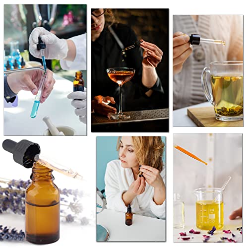 MRXBN 1/2 oz Glass Dropper Bottle, 15ml Amber Tincture Bottle with Dropper, Label, Leak-Proof Travel Dropper Bottles for Essential Oils, Fragrances and Concentrated Tincture Extracts (8 Pcs) - Image 5