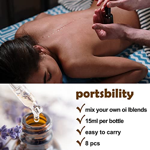 MRXBN 1/2 oz Glass Dropper Bottle, 15ml Amber Tincture Bottle with Dropper, Label, Leak-Proof Travel Dropper Bottles for Essential Oils, Fragrances and Concentrated Tincture Extracts (8 Pcs) - Image 4