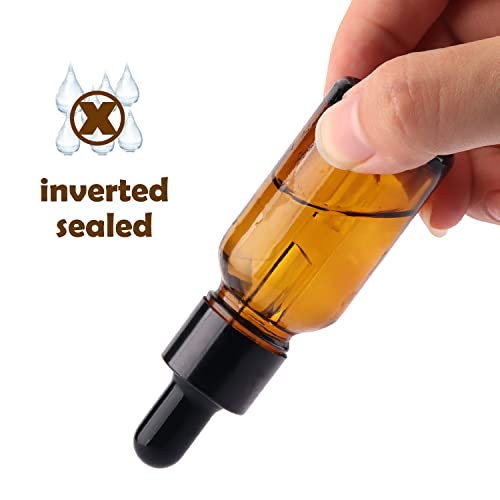 MRXBN 1/2 oz Glass Dropper Bottle, 15ml Amber Tincture Bottle with Dropper, Label, Leak-Proof Travel Dropper Bottles for Essential Oils, Fragrances and Concentrated Tincture Extracts (8 Pcs) - Image 3