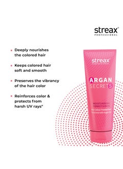 Streax Professional Argan Secret Conditioner | Hair Conditioner For Women Enriched With Argan Oil| Uv Filter For Color Protection | Retains Colour Upto 10 Weeks | 240Gm, (1 Count)  - Image 4